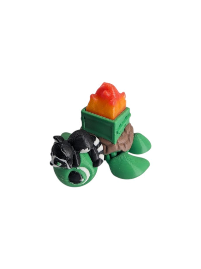 Articulated Dumpster Fire Turtle