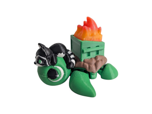Articulated Dumpster Fire Turtle