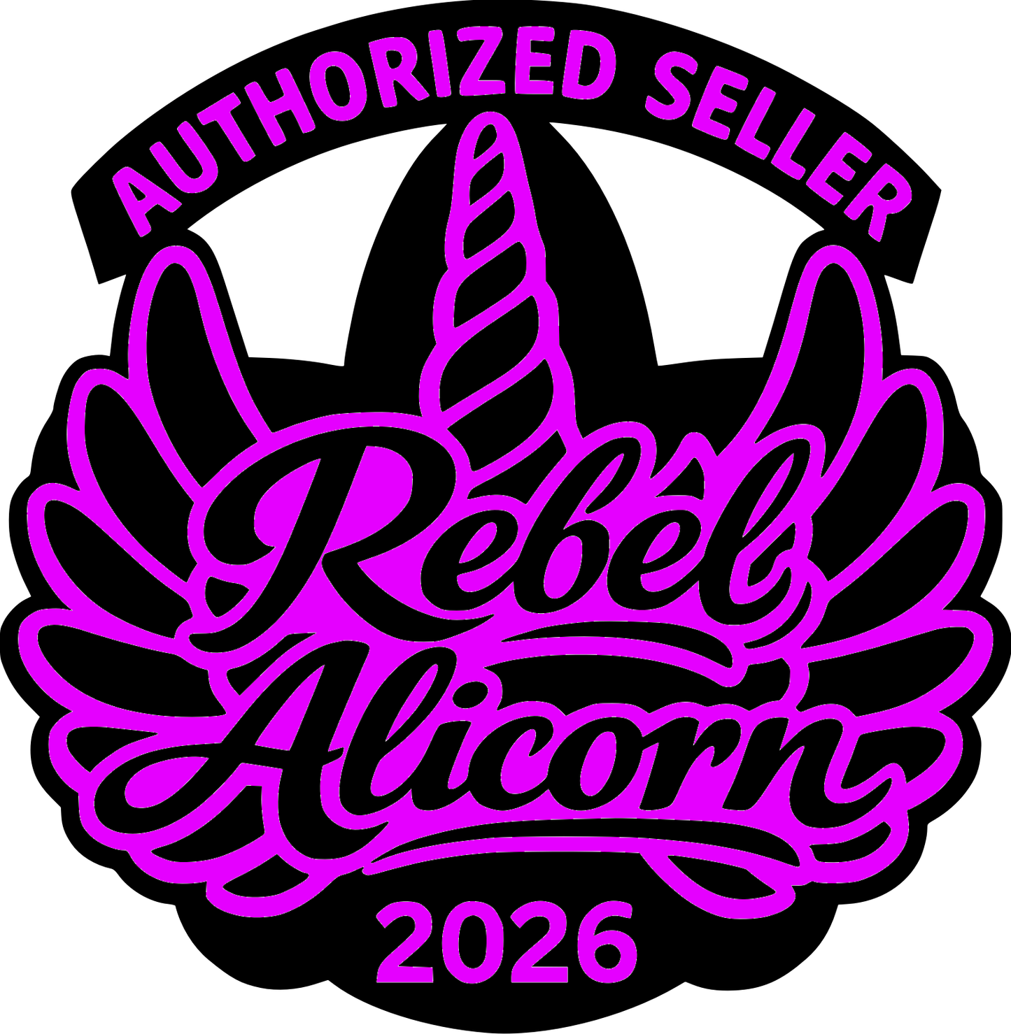 Logo of Rebel Alicorn with 'Authorized Seller' text and '2026' on a white background