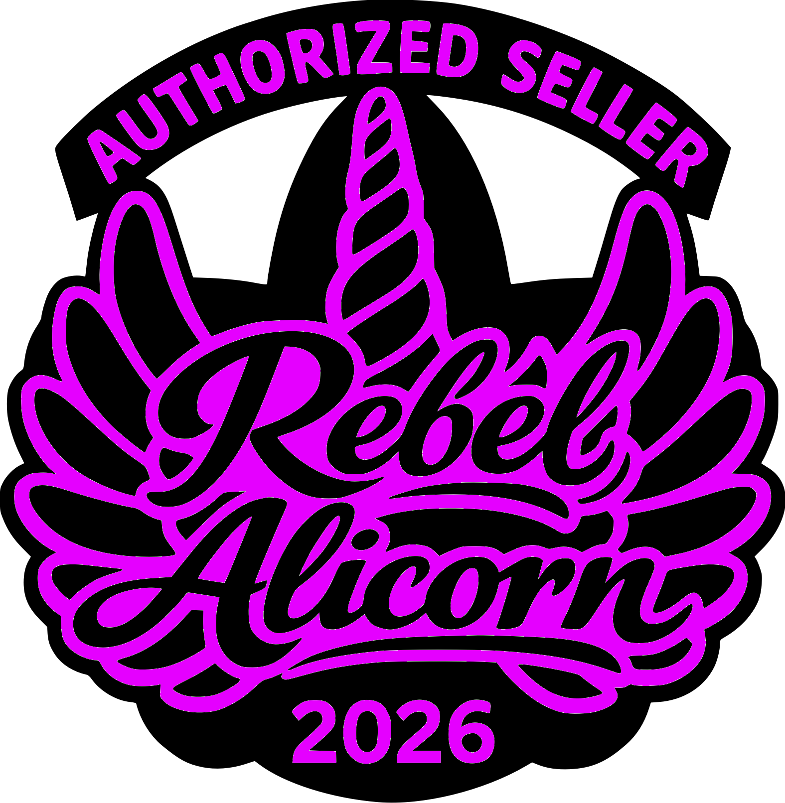 Logo of Rebel Alicorn with 'Authorized Seller' text and '2026' on a white background